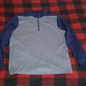 Nike Dri-Fit 3/4 Zip Sweatshirt (Gray/Navy)
